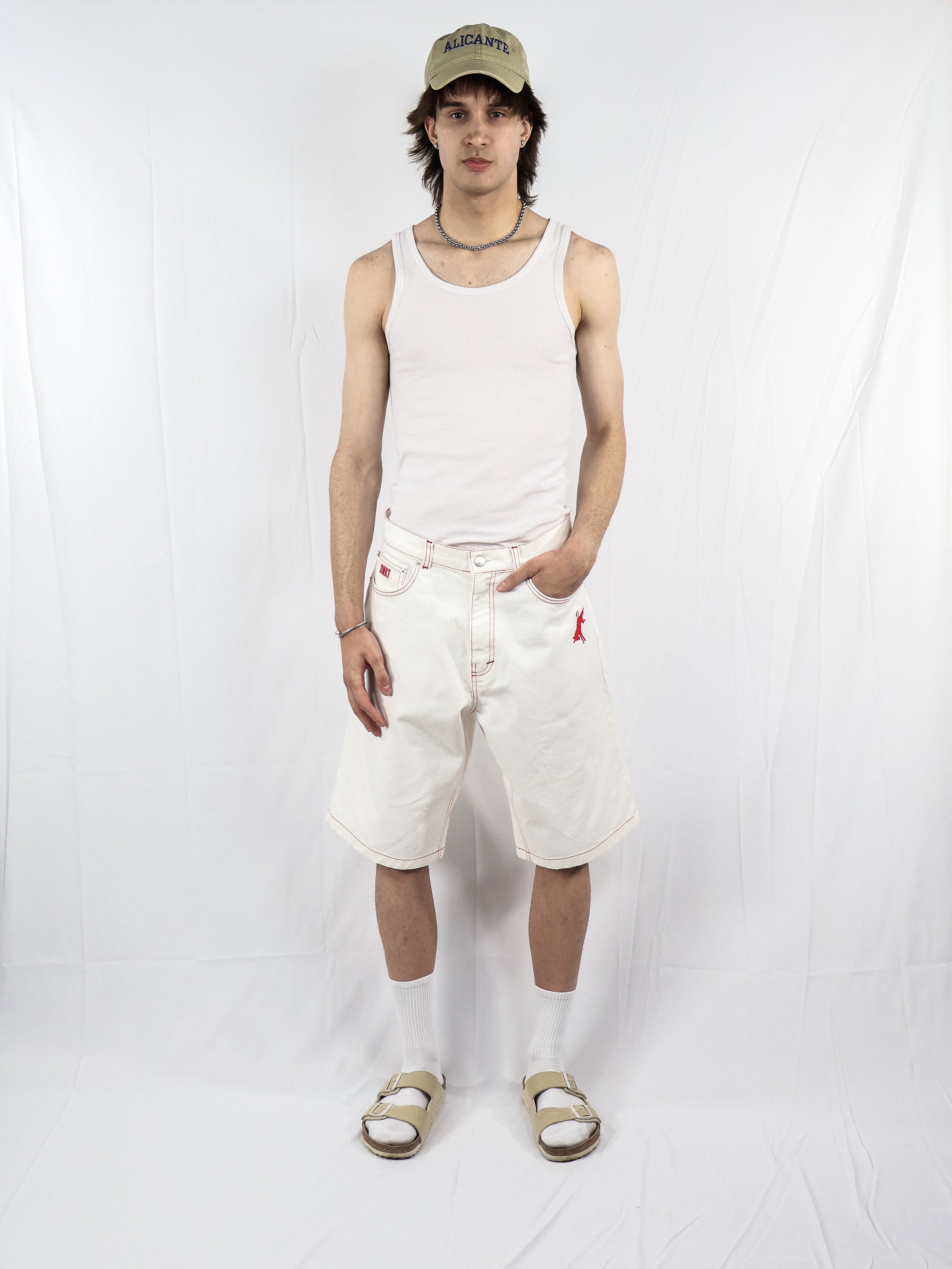 Unisex Jorts (WHITE/RED)