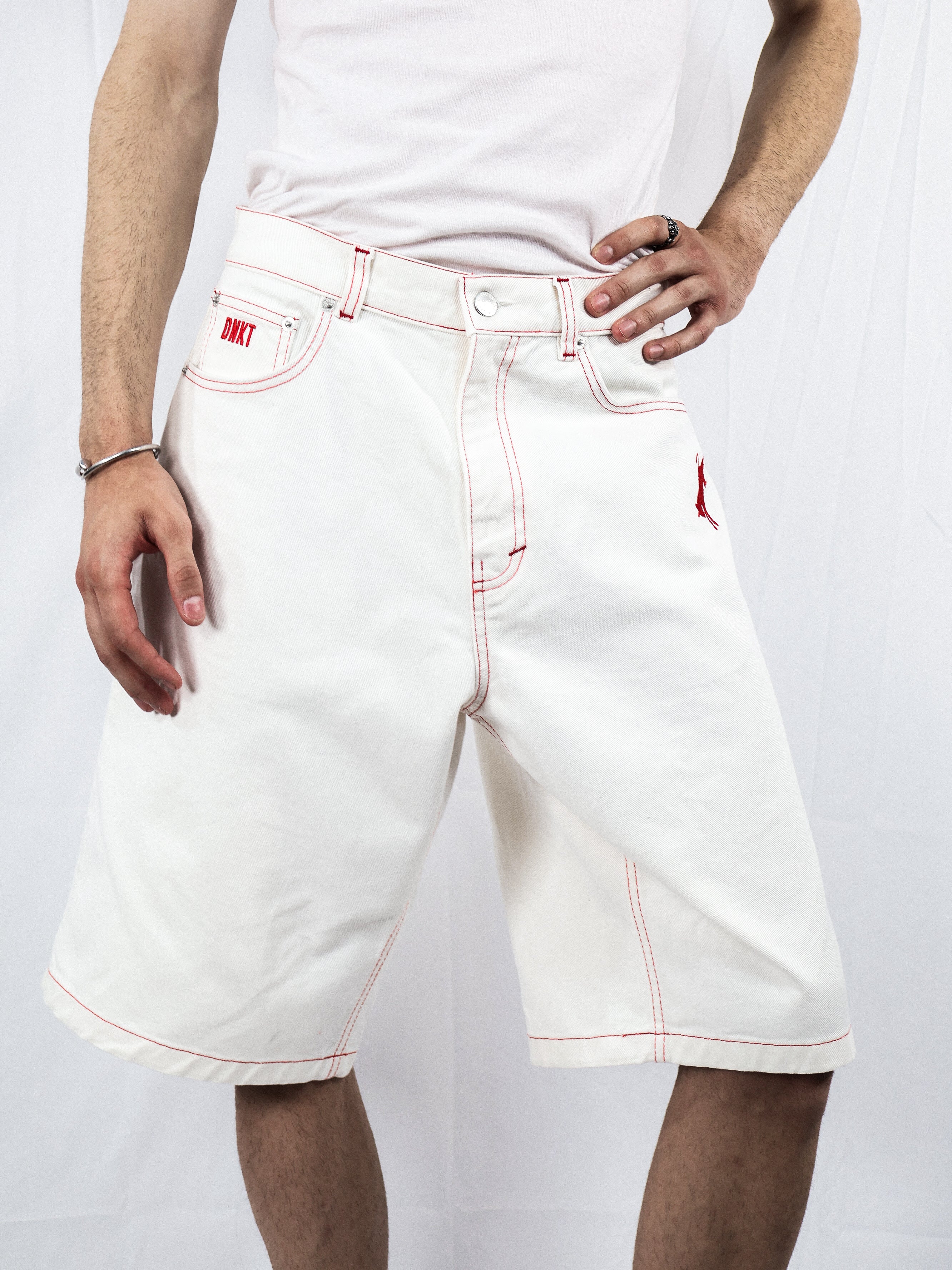 Unisex Jorts (WHITE/RED)