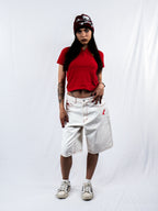 Unisex Jorts (WHITE/RED)