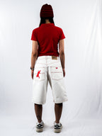 Unisex Jorts (WHITE/RED)