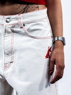 Unisex Jorts (WHITE/RED)