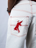 Unisex Jorts (WHITE/RED)